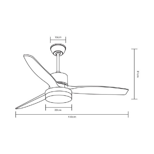 FAN VENTILATION WITH LIGHT  PRCF-80442 132cm BROWN/INOX